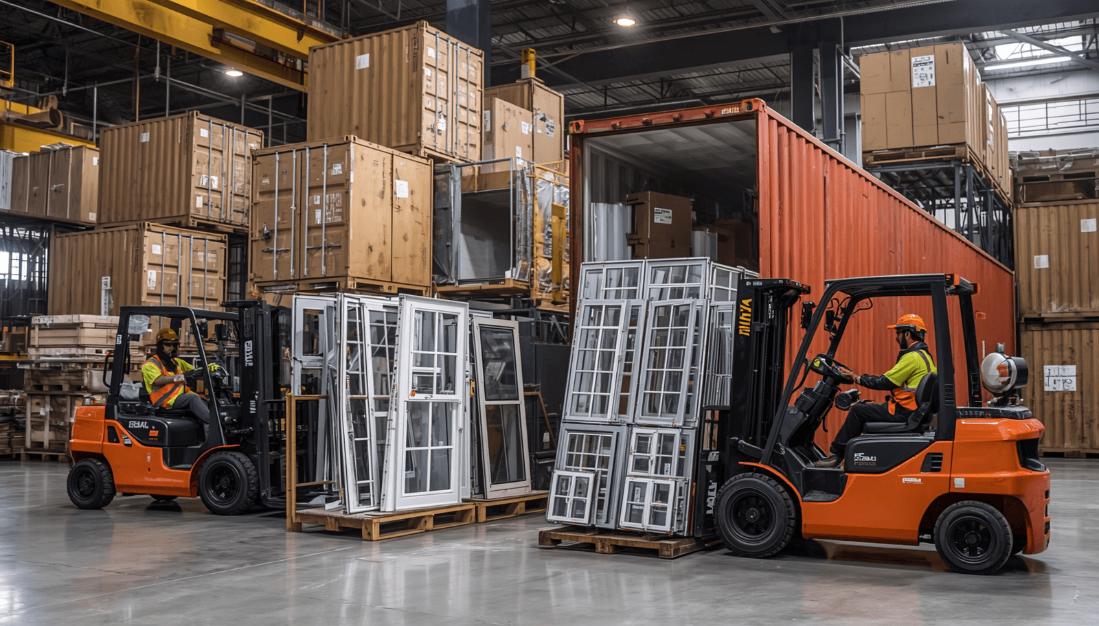 Export container loading for aluminum windows and doors-vigorawindows.com Export container loading for aluminum windows and doors-vigorawindows.com