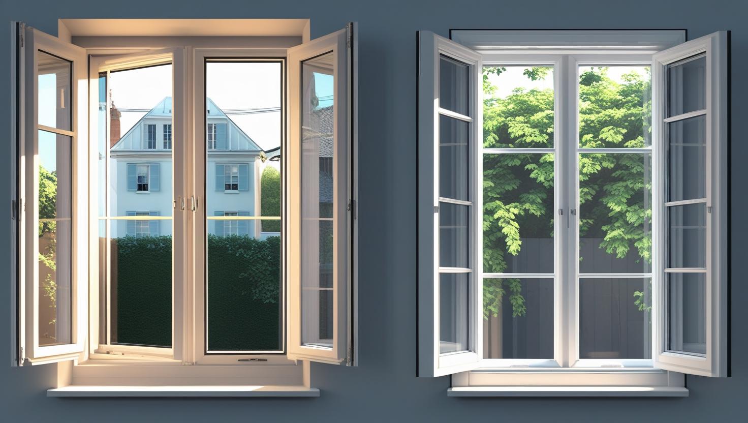 side-by-side comparison of casement and French windows-vigorawindows.com