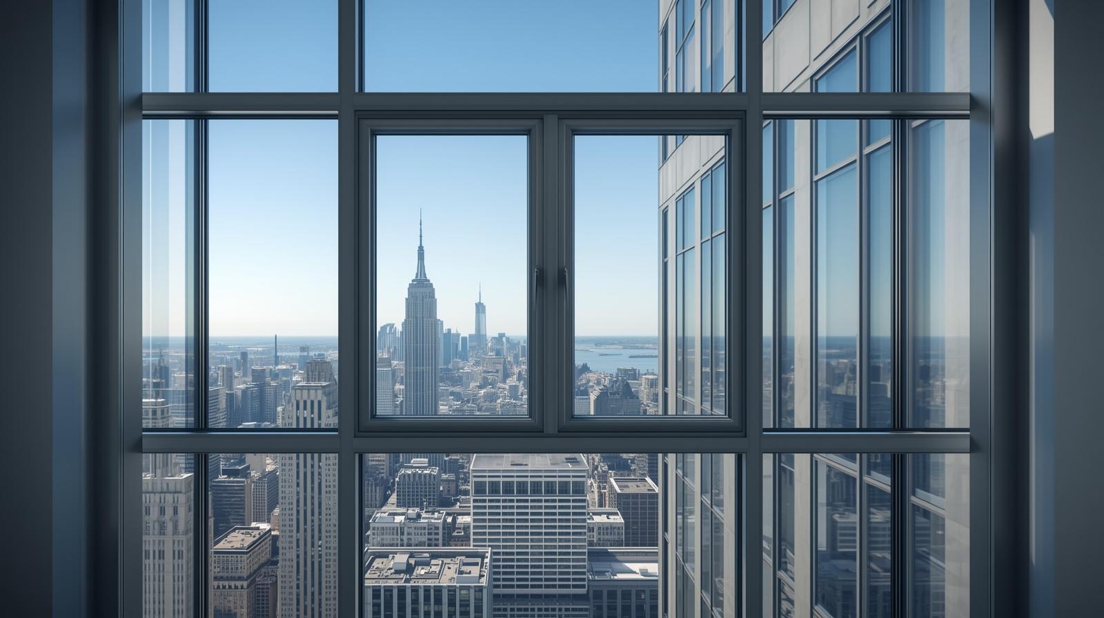 Aluminium double hung sash window installed in high-rise residential buildings-vigorawindows.com