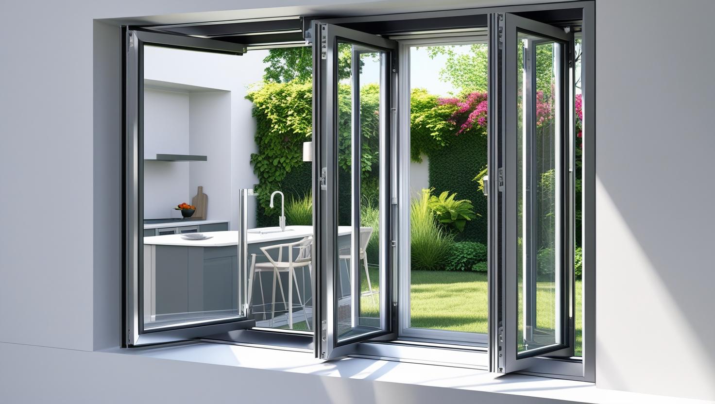 Multi-point locking system on aluminium bifold window ensuring full-panel security-vigorawindows.com