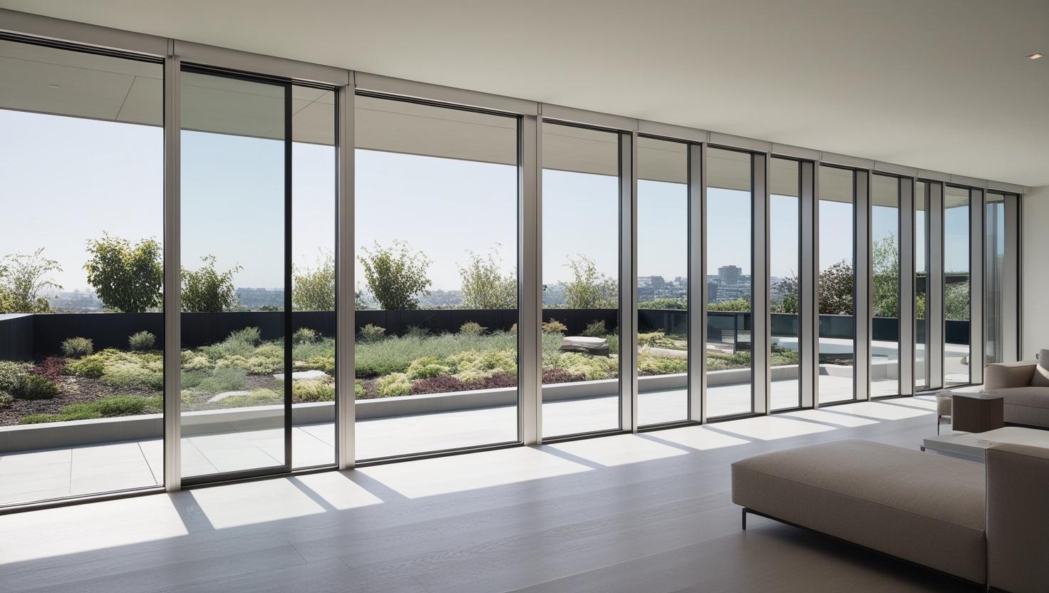 aluminium fixed glass window in a modern living room-vigorawindows.com