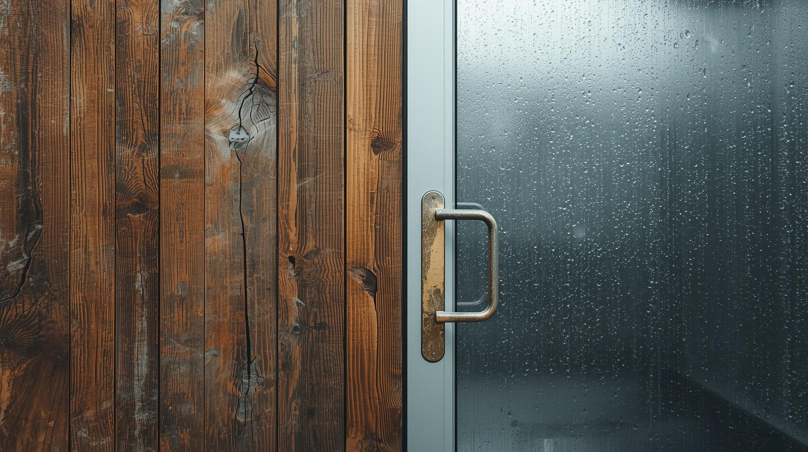 Deformed wooden door compared with outside uPVC glass door in humid climate-vigorawindows.com