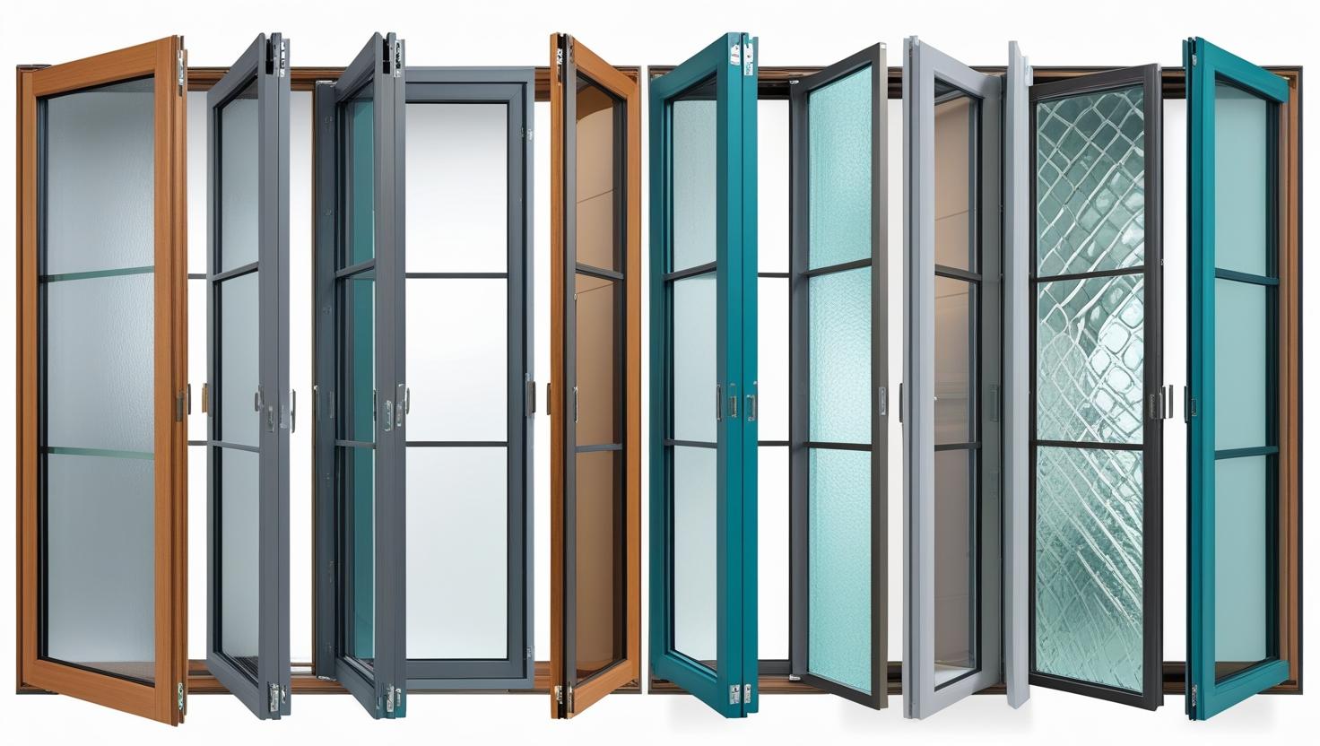Various folding window design options with different colors and glass types-vigorawindows.com