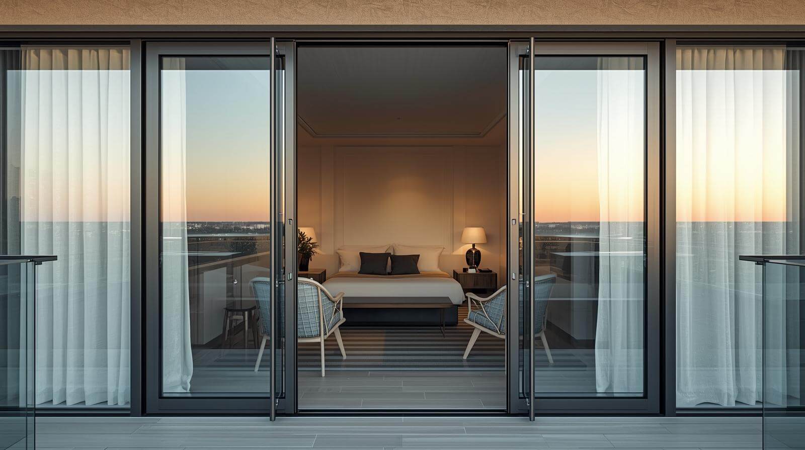 double glazed aluminium glass doors for hotel balcony-vigorawindows.com