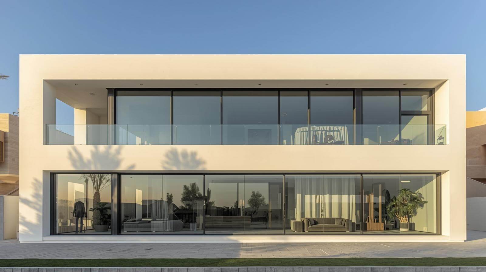 large fixed upvc window for apartment facade design-vigorawindows.com