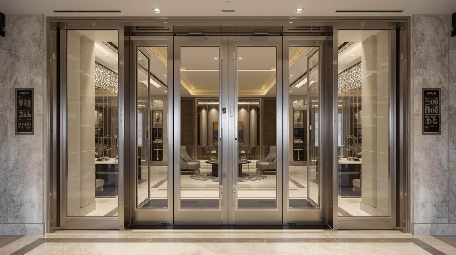 french aluminium glass doors for luxury hotel lobby-vigorawindows.com