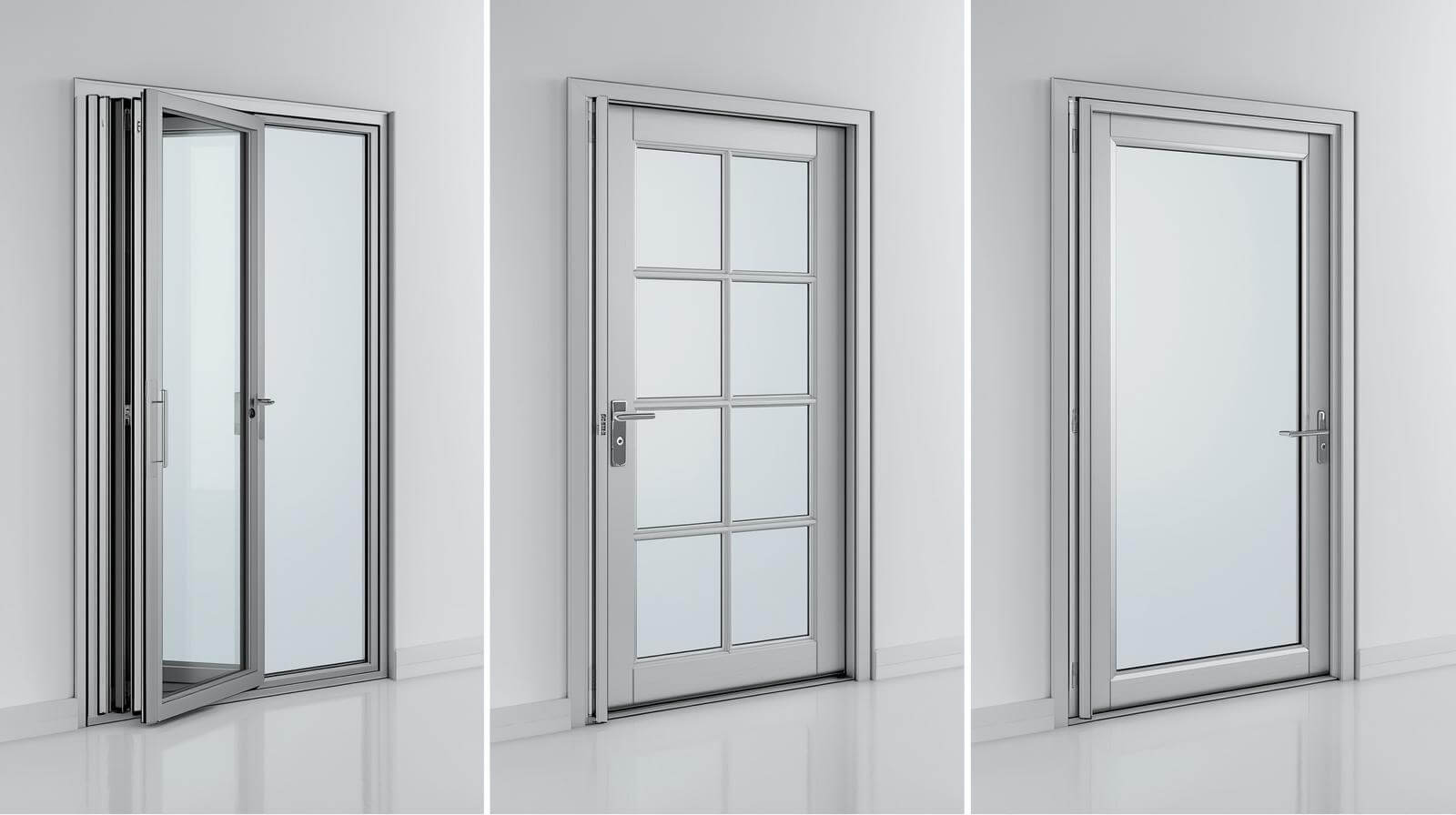 comparison of folding aluminium glass door, french aluminium glass door, and commercial aluminium glass door-vigorawindows.com