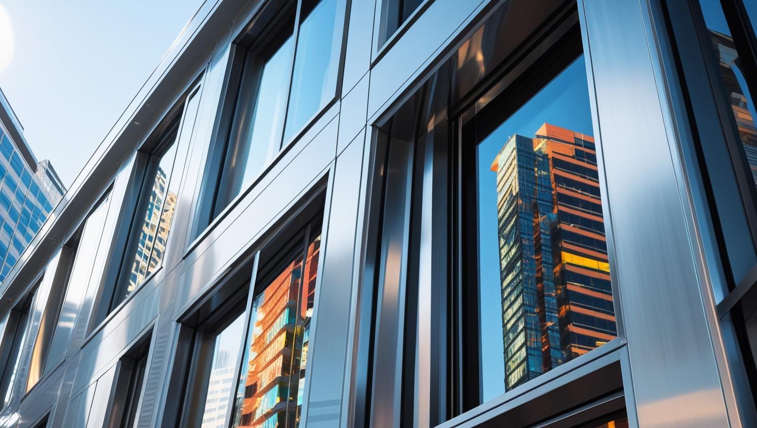commercial building facade with aluminium casement windows-vigorawindows.com