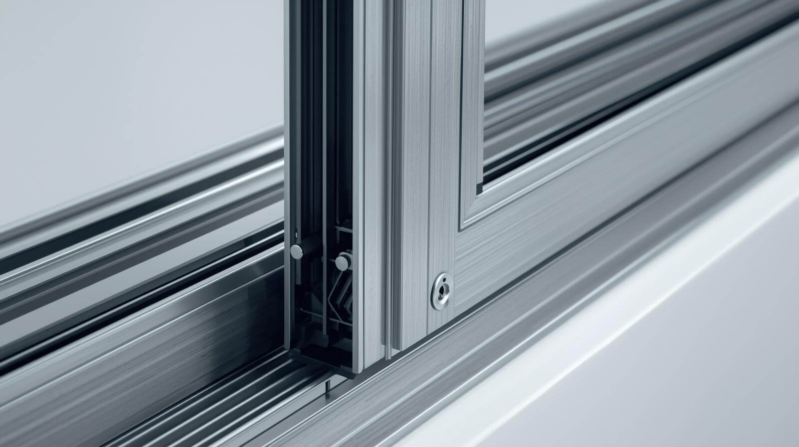 Aluminium sliding window multi-track design close-up-vigorawindows.com