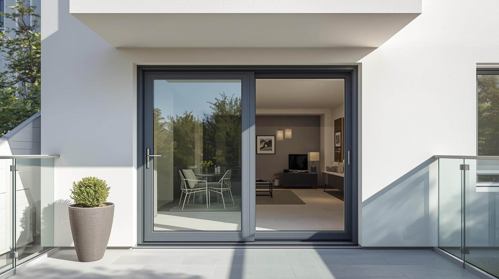 upvc balcony sliding glass door in residential projects-vigorawindows.com