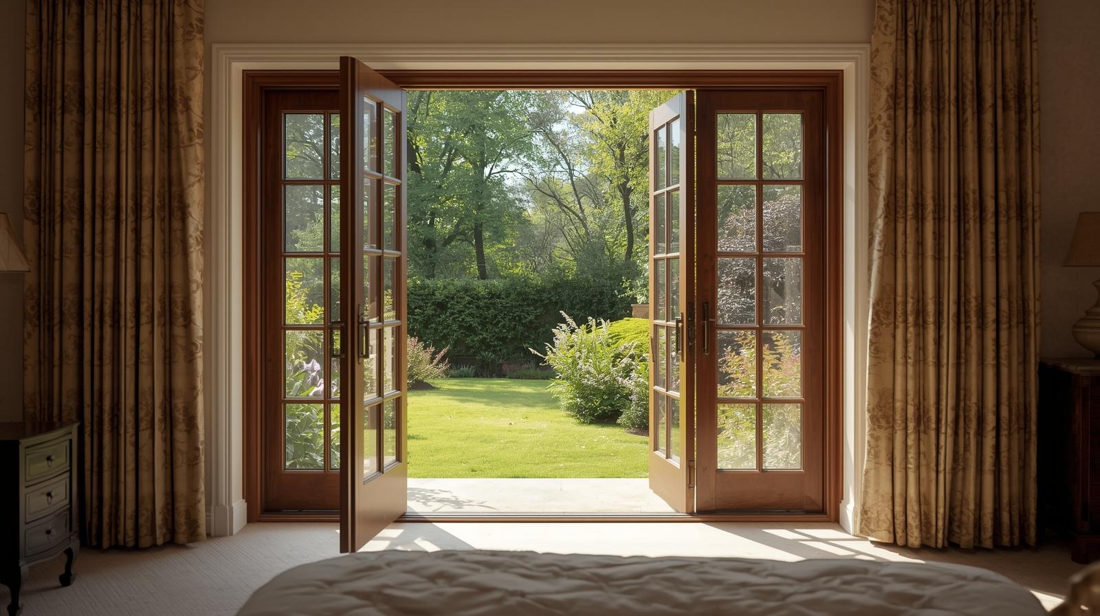French door for house connecting bedroom and garden-vigorawindows.com