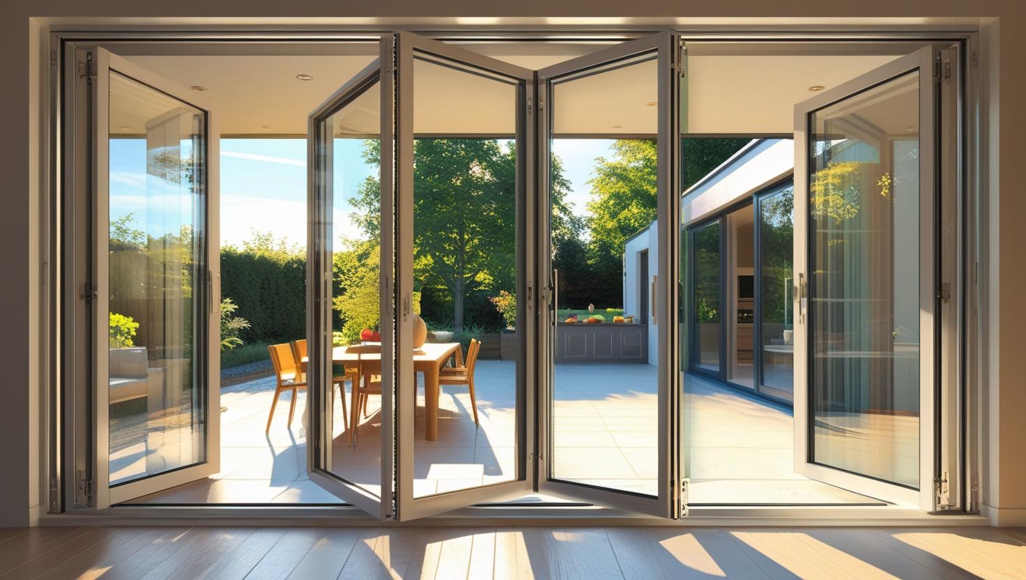 Strong aluminium bifold window frame showing reinforced corner joints for improved security-vigorawindows.com