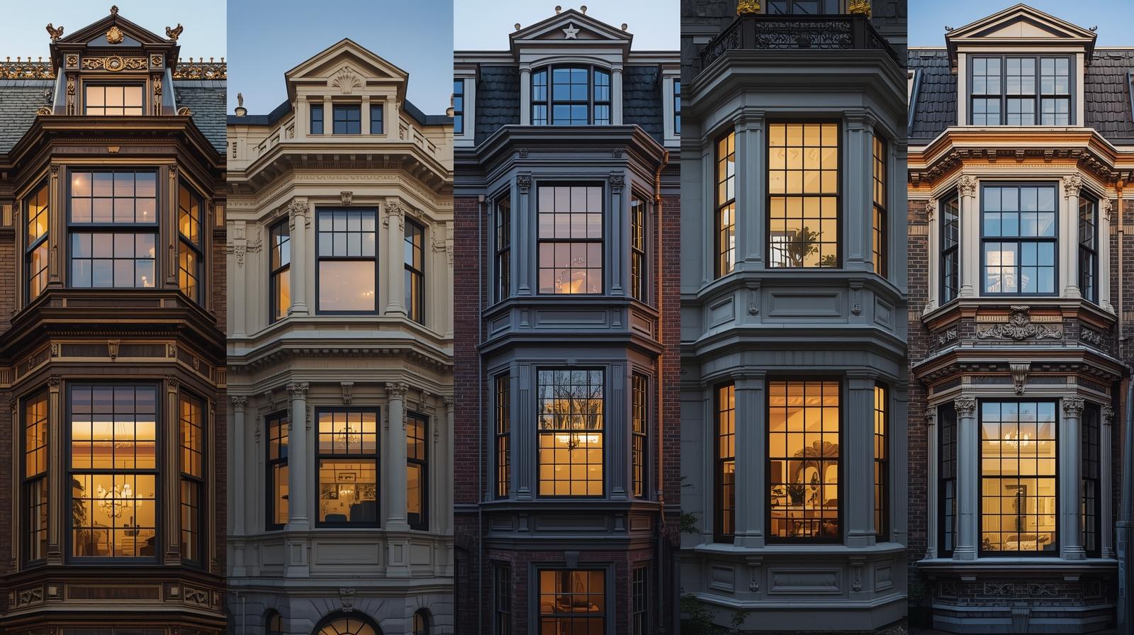 Different architectural styles featuring aluminum double hung glass windows-vigorawindows.com