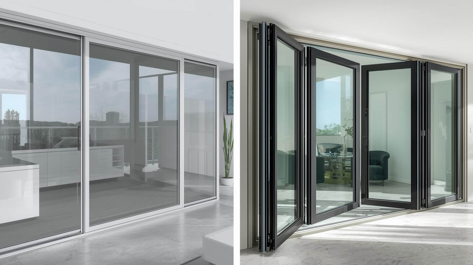 comparison of aluminium sliding door and aluminium bifold door-vigorawindows.com