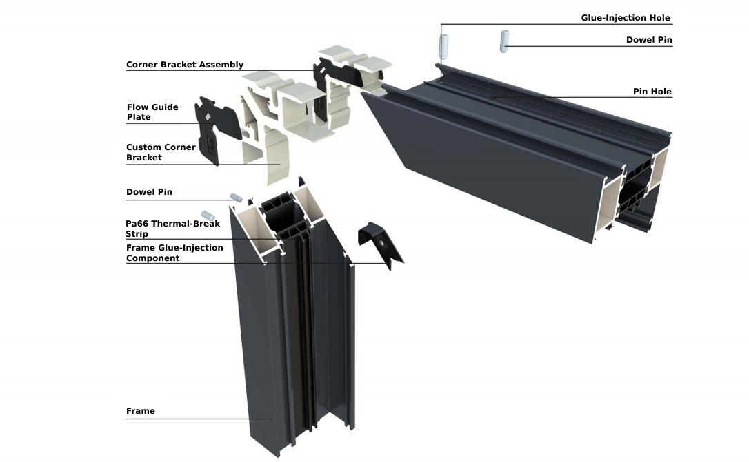 upvc glass door profile and structure details-vigorawindows.com