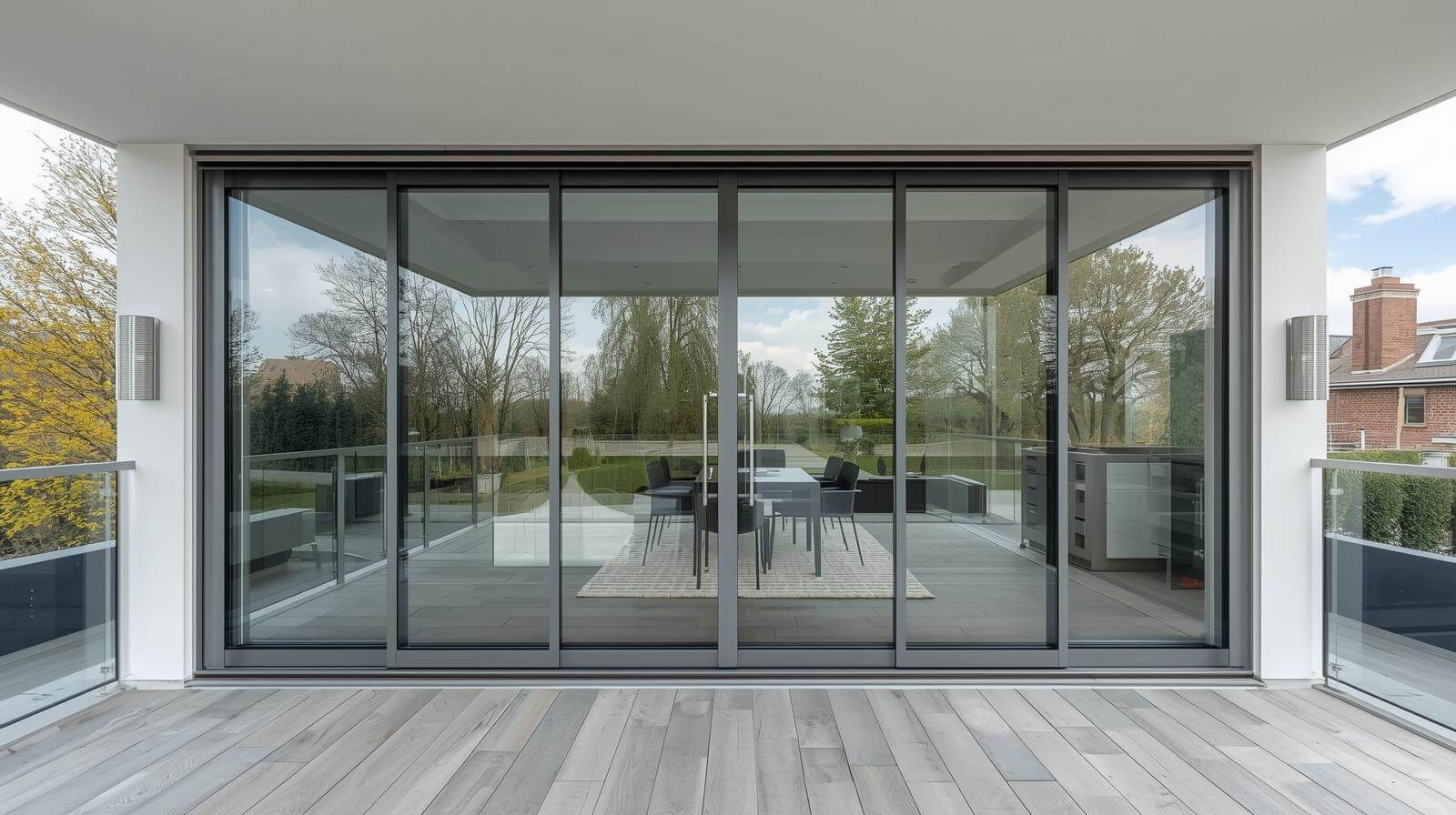 Aluminium frame glass sliding door installed on balcony -vigorawindows.com