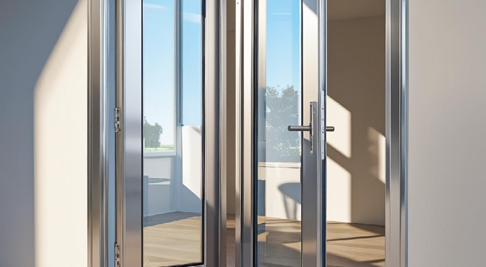 aluminium double swing door -VIGORAWINDOWS