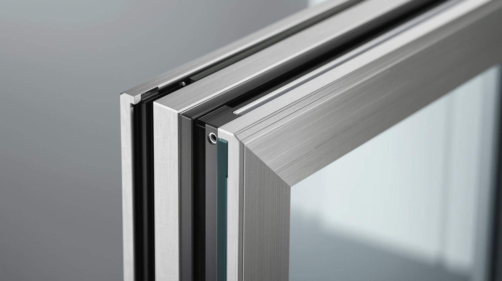 close-up of aluminium glass swing door showing seal and frame quality-vigorawindows.com