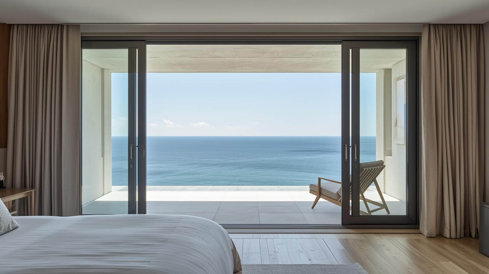 aluminium glass door folding for resort sea view room-vigorawindows.com