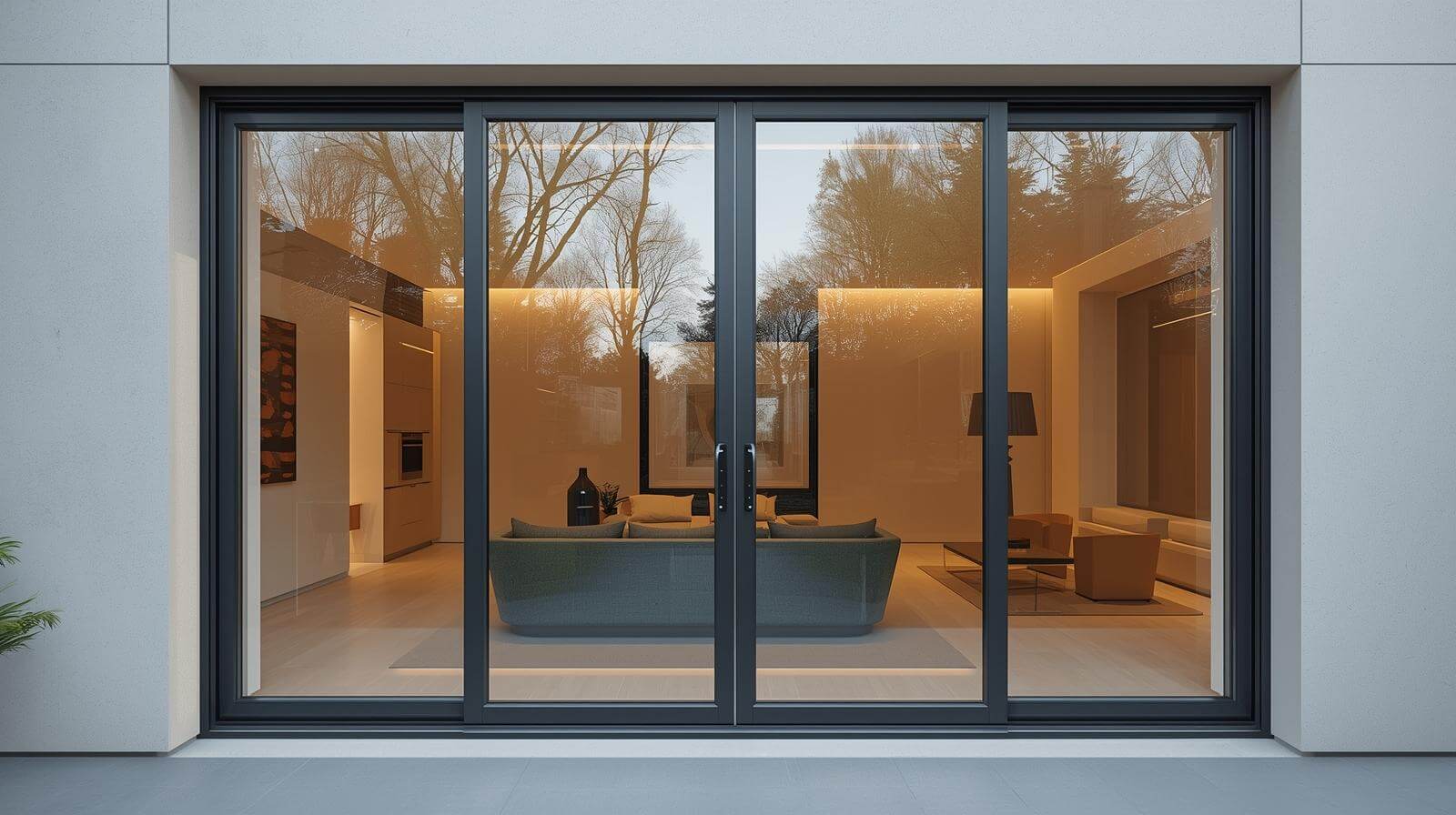 Aluminium French Door design with all-glass structure-vigorawindows.com