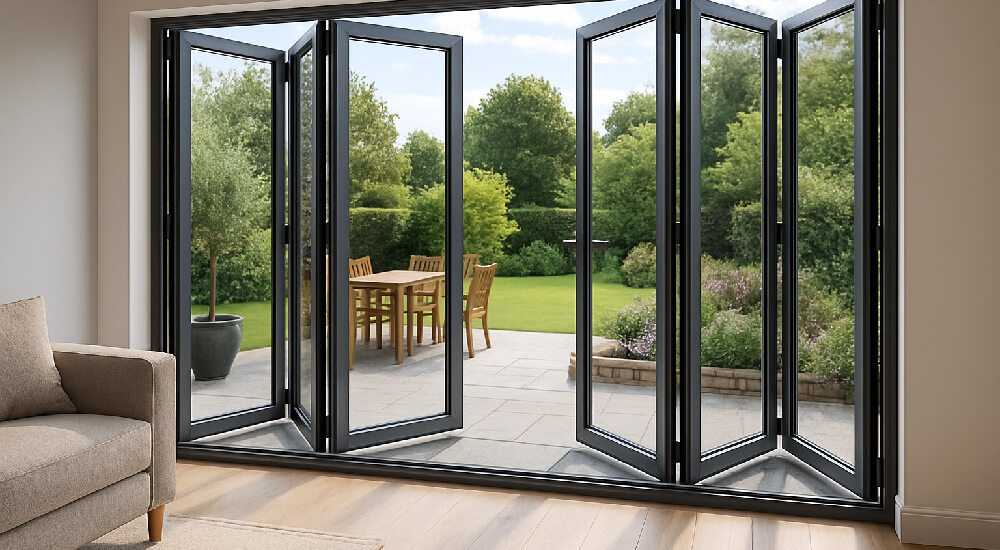 aluminium folding door design -VIGORAWINDOWS