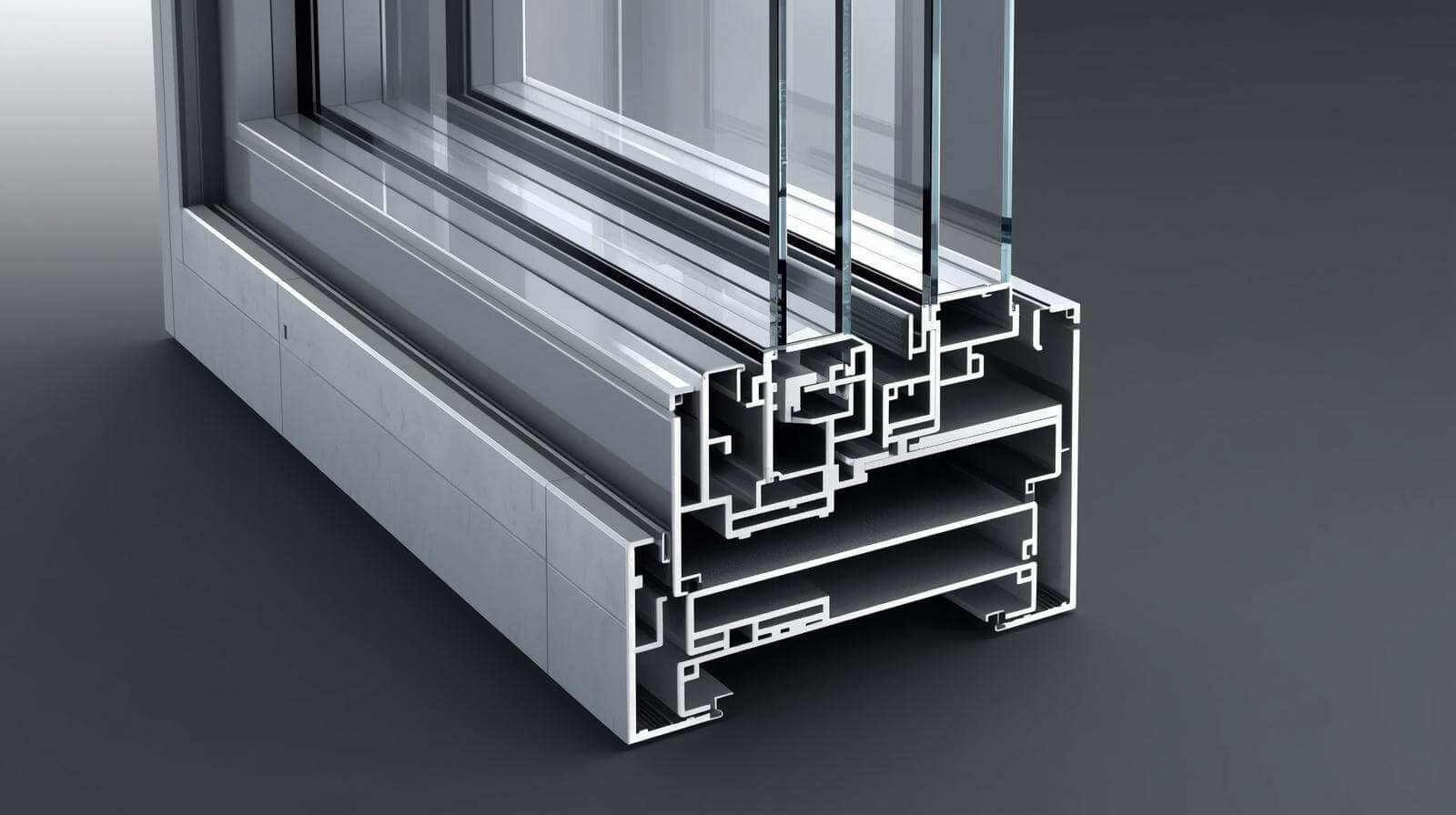 thermal break aluminium glass window section and triple sealing design-vigorawindows.com
