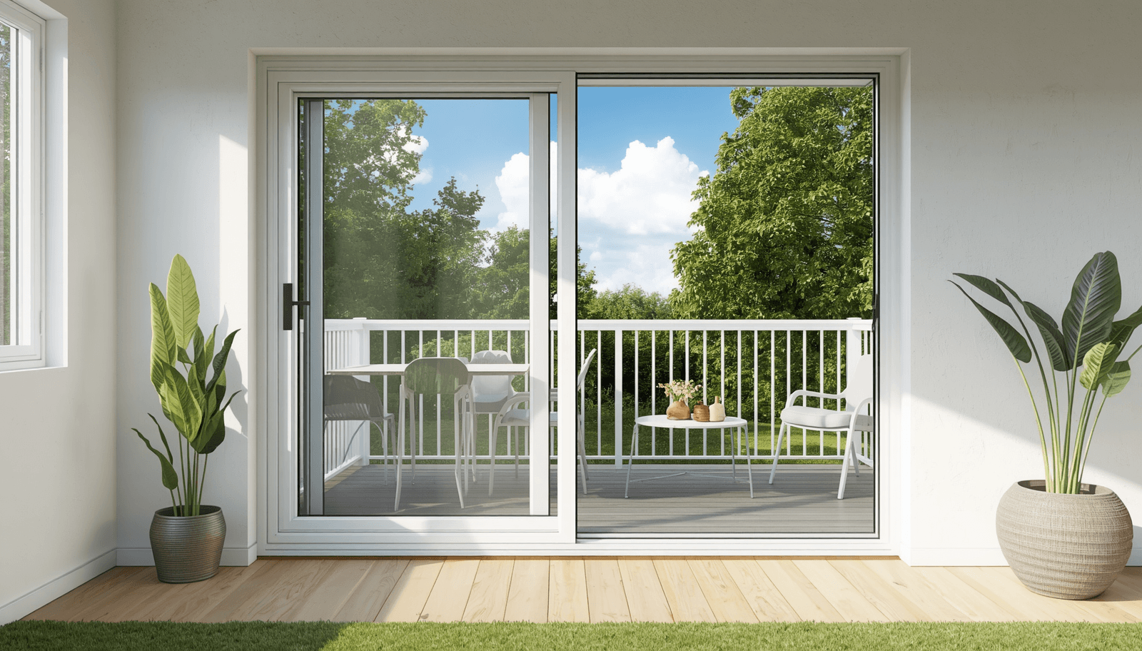 uPVC sliding door balcony residential space saving-vigorawindows.com