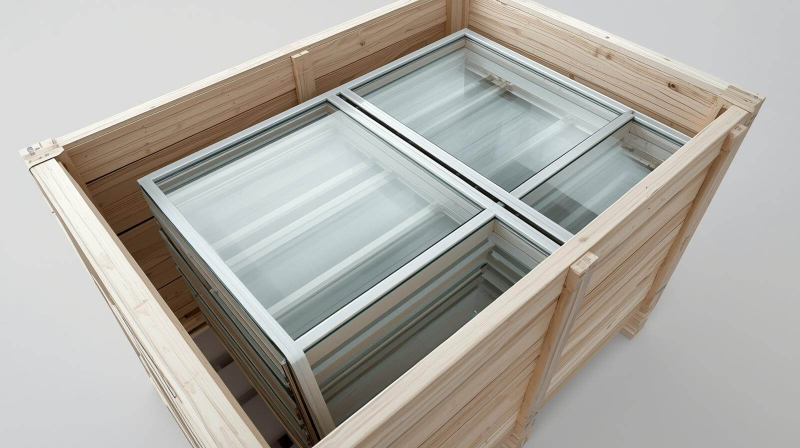 aluminium glass window export packaging wooden crate-vigorawindows.com