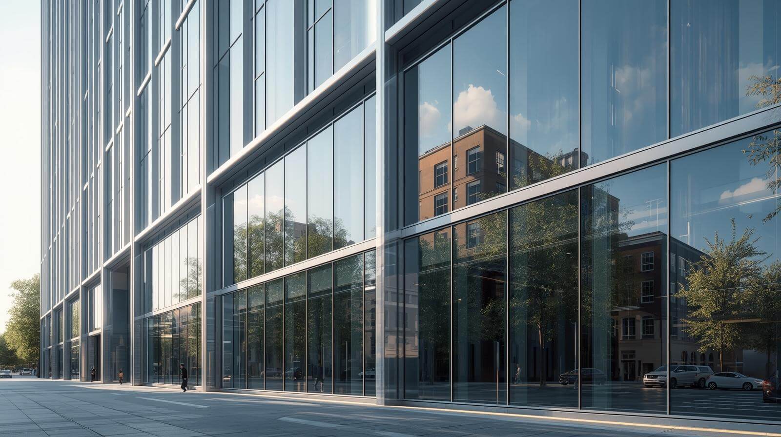 aluminium glass windows in commercial building project-vigorawindows.com