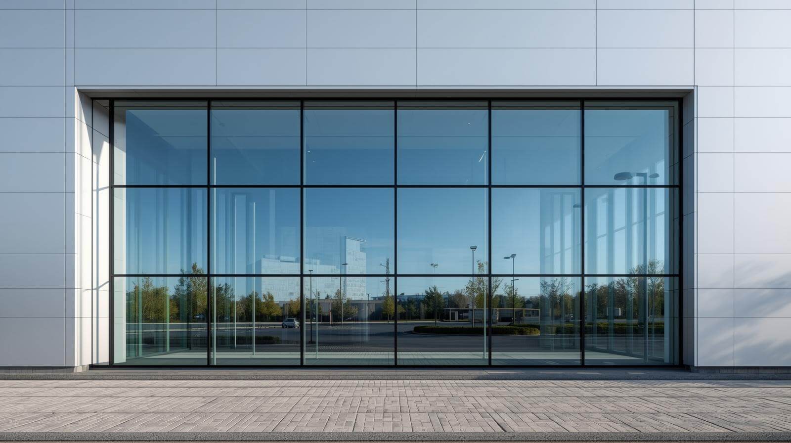 UPVC glass windows installed in modern commercial building-vigorawindows.com