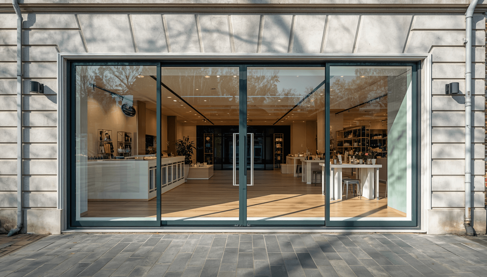 uPVC sliding door commercial storefront large glass-vigorawindows.com