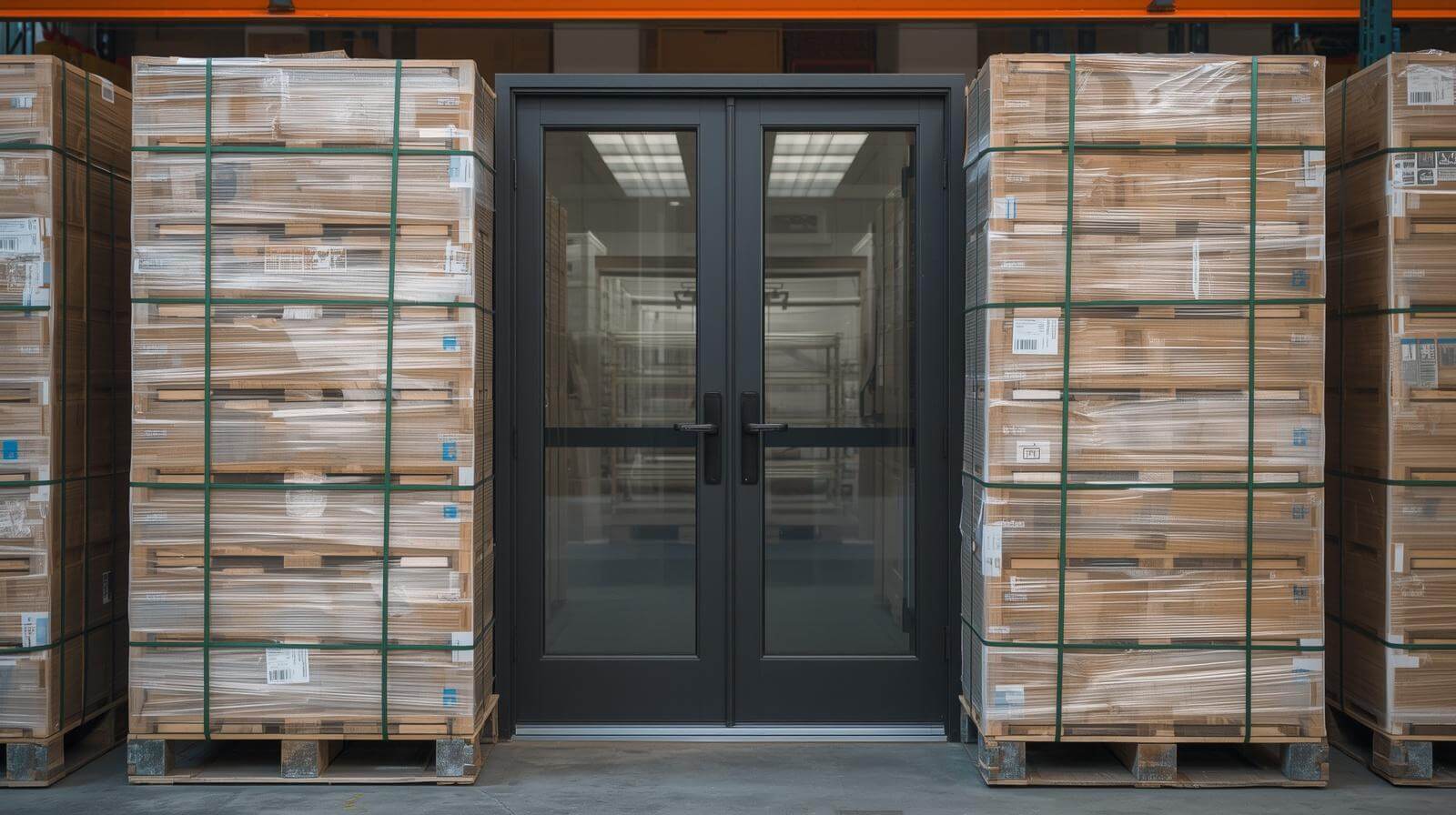 Packed aluminium double glass door ready for shipment-vigorawindows.com