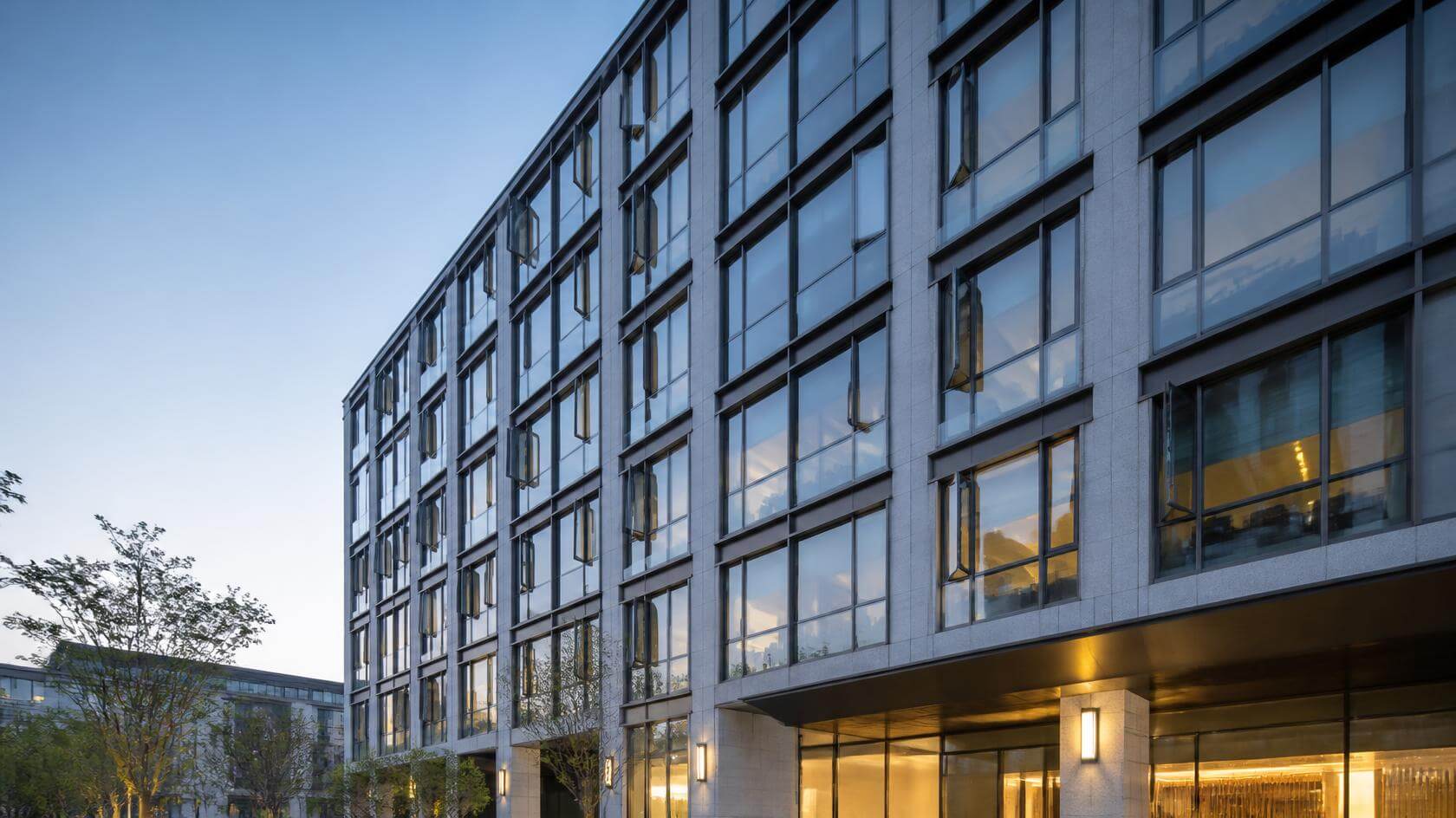 commercial building facade with aluminum windows and large glazed areas-vigorawindows.com.jpg