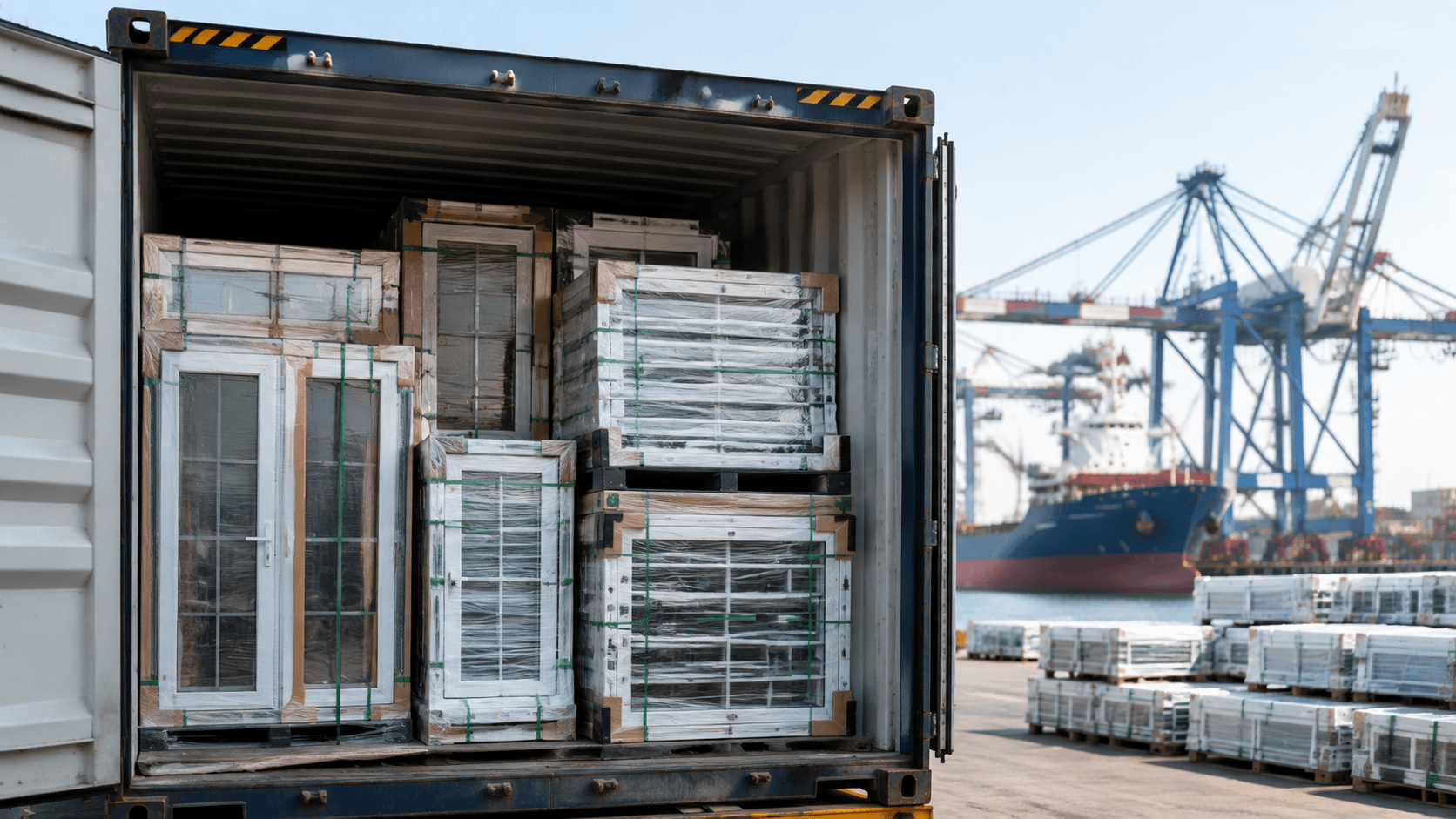 uPVC doors container loading export logistics-vigorawindows.com.png