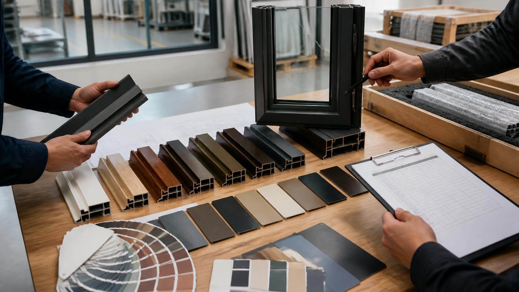 aluminium window finish sample approval for B2B orders-vigorawindows.com.jpg