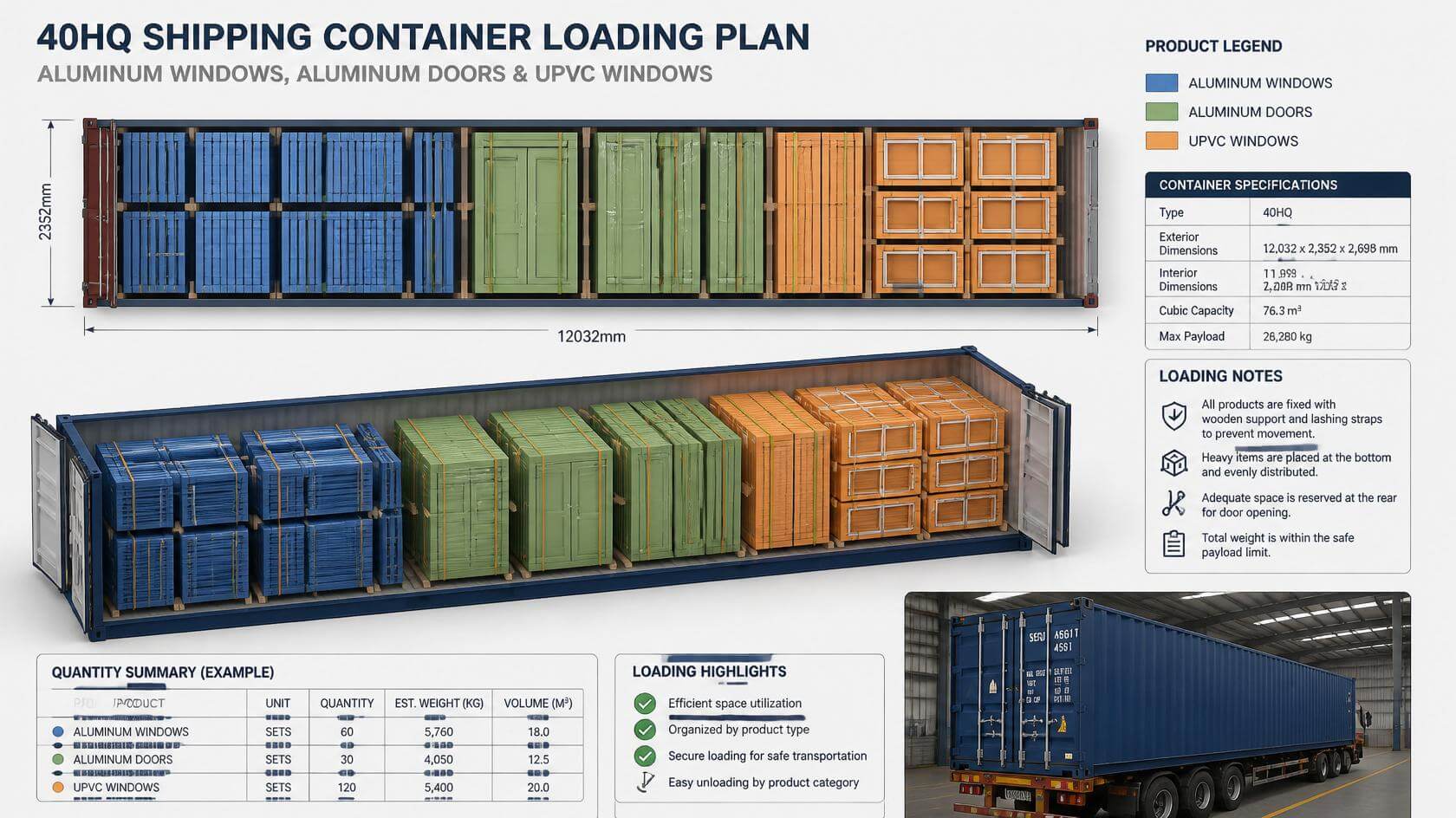 container loading plan for aluminum windows export-vigorawindows.com.jpg