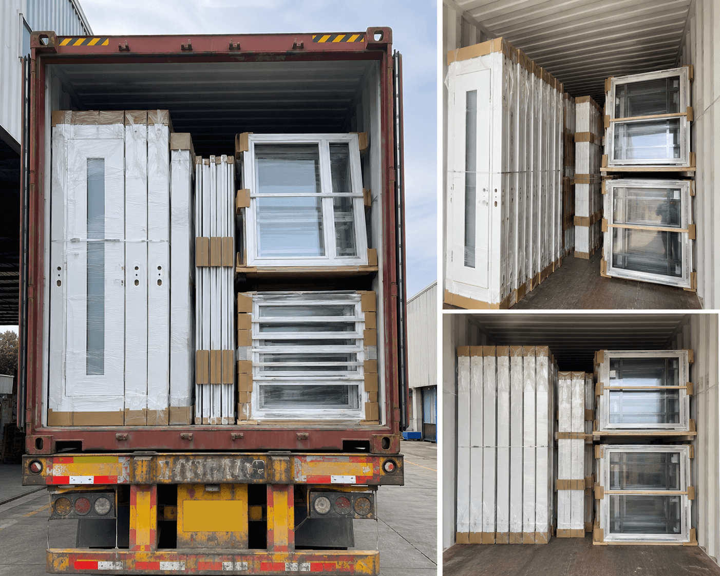 Mixed container loading for UPVC doors and aluminum windows-vigorawindows.com