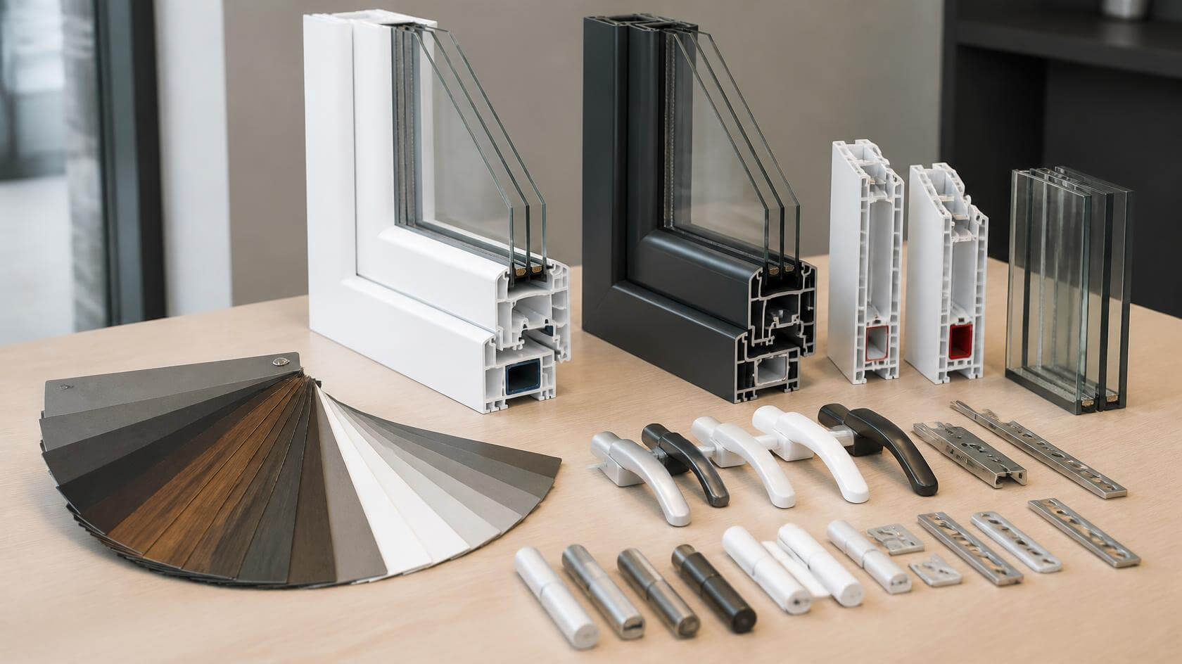 uPVC window samples profiles glass and hardware for import buyers-vigorawindows.com.jpg